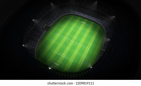 Empty Football Stadium Viewed Top Virtual Stock Illustration 2209819111 ...