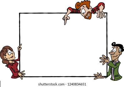 Empty Frame Three Characters Stock Illustration 1240834651 | Shutterstock