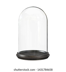 Empty Glass Dome On а White Background. Clipping Path Included. 3d Illustration
