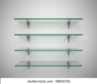 Empty Glass Shelves