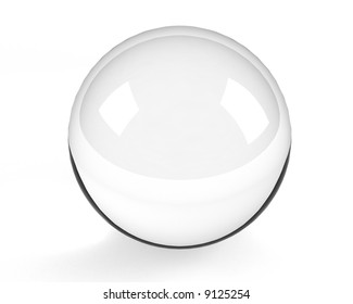 Empty Glass Sphere On The White