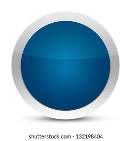 empty glossy Blue button