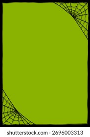 Empty Green Frame with Spiderweb Corners background 