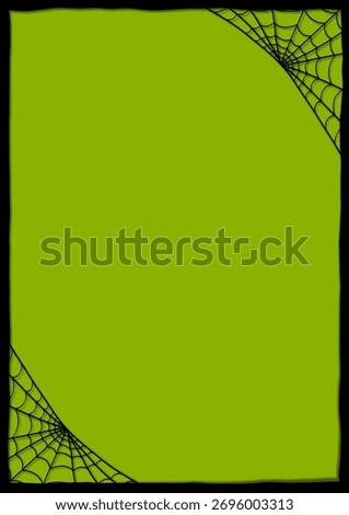 Empty Green Frame with Spiderweb Corners background 