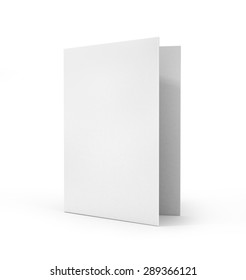 Empty greeting card isolated on white background.