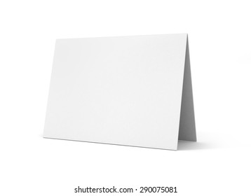 Empty greeting card isolated on white background.