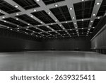 Empty hall exhibition centre.The backdrop for exhibition stands,booth,market,trade show.Conversation for activity,meeting.Arena for entertainment,event,sports.Indoor for Display,showroom.3d render.