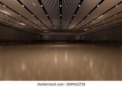 Empty hall exhibition centre.The backdrop for exhibition stand, booth,gallery,trade show.Conversation for activity,meeting.Arena for entertainment,event,sports.Indoor  Stadium,art museum.3d render.