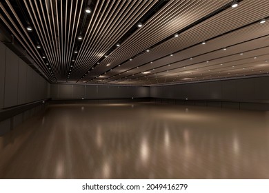 Empty Hall Exhibition Centre.The Backdrop For Exhibition Stand, Booth,gallery,trade Show.Conversation For Activity,meeting.Arena For Entertainment,event,sports.Indoor  Stadium,art Museum.3d Render.