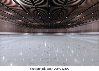 Empty Hall Exhibition Centre.The Backdrop For Exhibition Stand, Booth,gallery,trade Show.Conversation For Activity,meeting.Arena For Entertainment,event,sports.Indoor  Stadium,art Museum.3d Render.