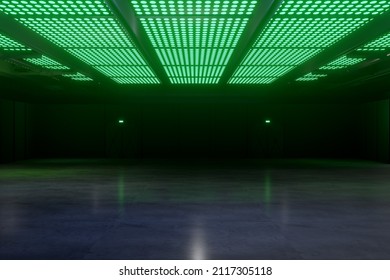 Empty Hall Exhibition Centre.The Backdrop For Exhibition Stands, Booth,Display,trade Show.Conversation For Event,meeting.Big Room For Entertainment,event,sports.3d Background For Online.3d Render.