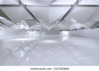 Empty Hall Exhibition Centre.The Backdrop For Exhibition Stand, Booth,gallery,trade Show.Conversation For Activity,meeting.Arena For Entertainment,event,sports.Indoor  Stadium,art Museum.3d Render.