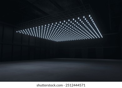 Empty hall exhibition centre.The backdrop for exhibition stands, booth,parking,trade show.Conversation for activity,meeting.Arena for entertainment,event,sports.Indoor for Factory,showroom.3d render.