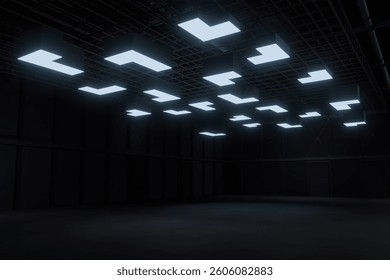 Empty hall exhibition centre.The backdrop for exhibition stands, booth,market,trade show.Conversation for activity,meeting.Arena for entertainment,event,sports.Indoors for expo,gym,showroom.3d render.