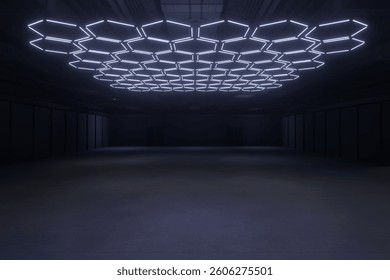Empty hall exhibition centre.The backdrop for exhibition stands,booth,market,trade show.Conversation for activity,meeting.Arena for entertainment,event,sports.Indoor for Display,showroom.3d render.
