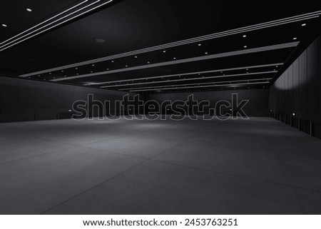 Empty hall exhibition centre.The backdrop for exhibition stands, booth,market,trade show.Conversation for activity,meeting.Arena for entertainment,event,sports.Indoor  for Factory,showroom.3d render.