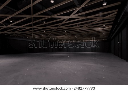 Empty hall exhibition centre.The backdrop for exhibition stand, booth,gallery,trade show.Conversation for activity,meeting.Arena for entertainment,event,sports.Indoor  Stadium,art museum.3d render.