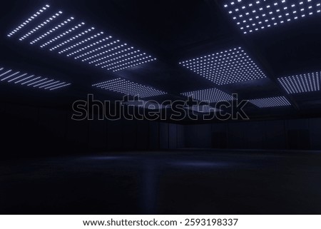 Empty hall exhibition centre.The backdrop for exhibition stands, booth,market,trade show.Conversation for activity,meeting.Arena for entertainment,event,sports.Indoor  for Factory,showroom.3d render.