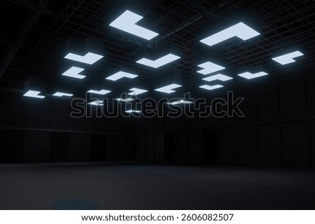 Empty hall exhibition centre.The backdrop for exhibition stands, booth,market,trade show.Conversation for activity,meeting.Arena for entertainment,event,sports.Indoors for expo,gym,showroom.3d render.