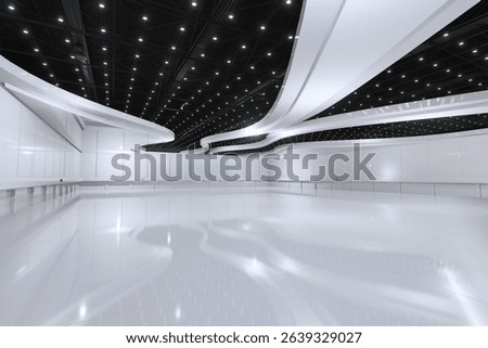 Empty hall exhibition centre.The backdrop for exhibition stands,booth,market,trade show.Conversation for activity,meeting.Arena for entertainment,event,sports.Indoor for Display,showroom.3d render.