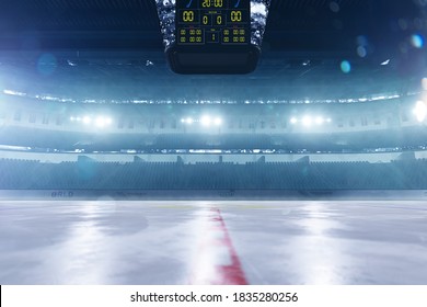 empty hockey arena in 3d render High quality 4k render