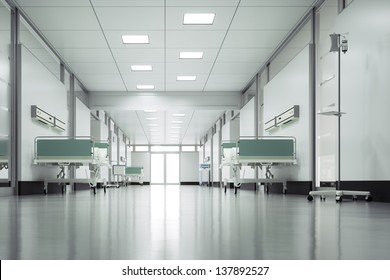 Empty hospital floor - High quality render