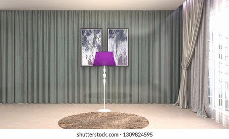 Empty interior. 3d illustration