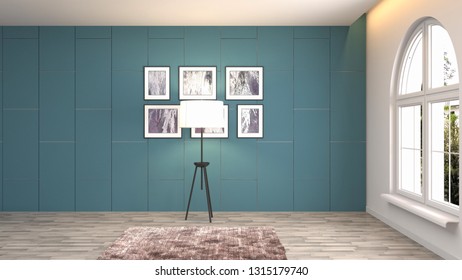 Empty interior. 3d illustration
