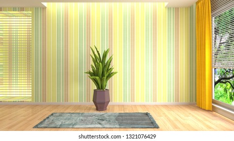 Empty interior. 3d illustration