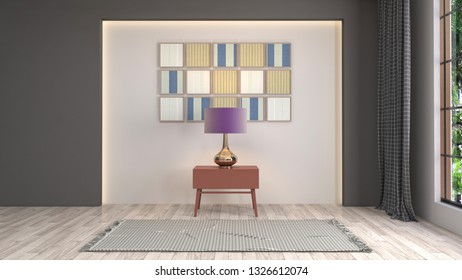 Empty interior. 3d illustration