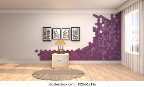 Empty interior. 3d illustration