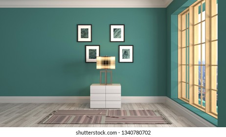 Empty interior. 3d illustration