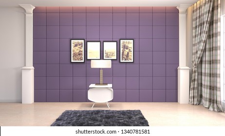Empty interior. 3d illustration