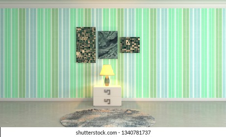 Empty interior. 3d illustration