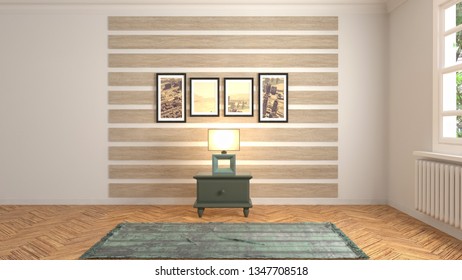 Empty interior. 3d illustration