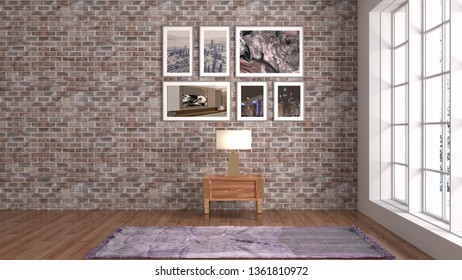 Empty interior. 3d illustration