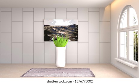 Empty interior. 3d illustration
