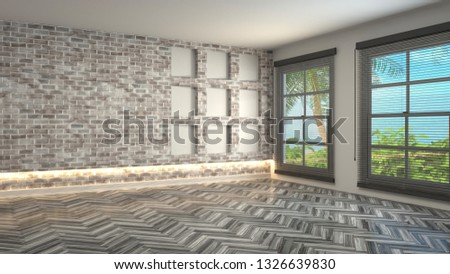 Empty interior. 3d illustration