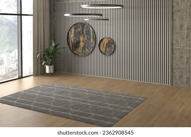 Empty interior room 3d Render. Modern interior design .