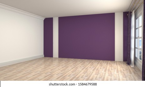 Empty interior with window. 3d illustration.