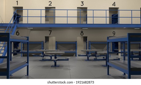 Empty Jail Pod 3D Rendered