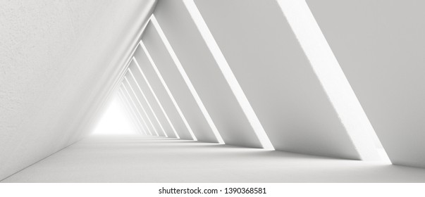 Empty Long Light Corridor Modern White Stock Illustration 1390368581 ...