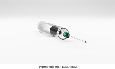 Empty Medical Syringe Studio Shot 3d Illustration