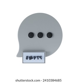 empty message 3d icon empty state