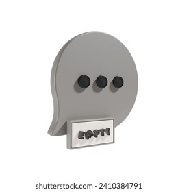empty message 3d icon empty state