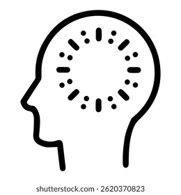 Empty mind (outline style). Blank thought, vacant idea, hollow concept, clear-headedness, absence of thinking, mental void, thoughtless, unthinking, free of thought, devoid of ideas, mental stillness