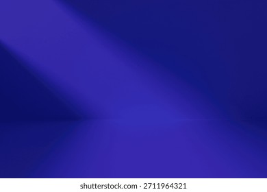 Empty minimal studio background with a single illuminated podium. Night theme. 3D Illustration