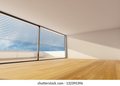 Empty Modern Hall With Big Window