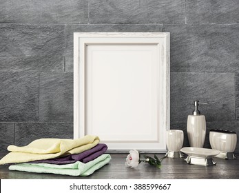 Empty modern style frame, 3D render