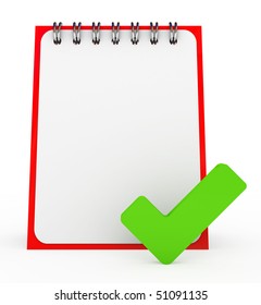 empty notepad with approve sign